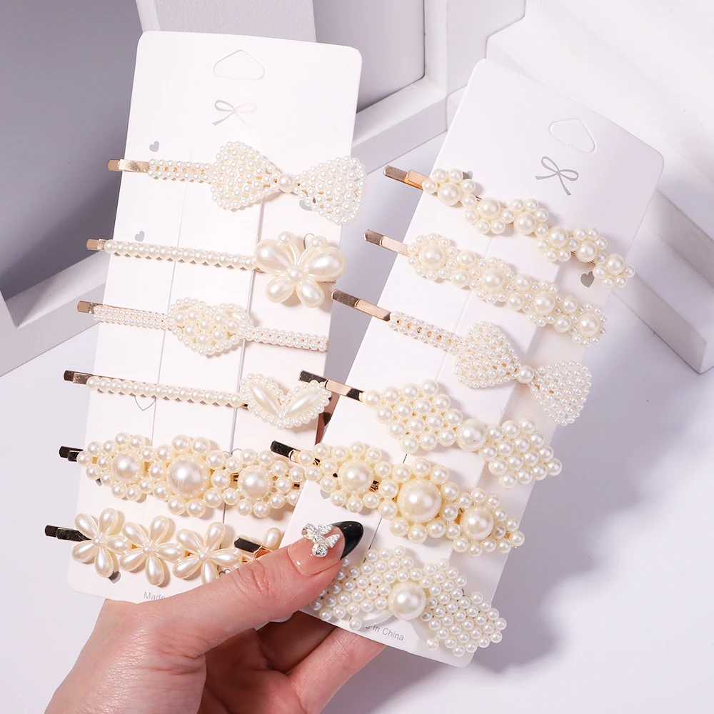 

5 шт./компл. новые женские элегантные жемчужные геометрические заколки для волос заколки милые украшения для волос заколки для волос модные ...