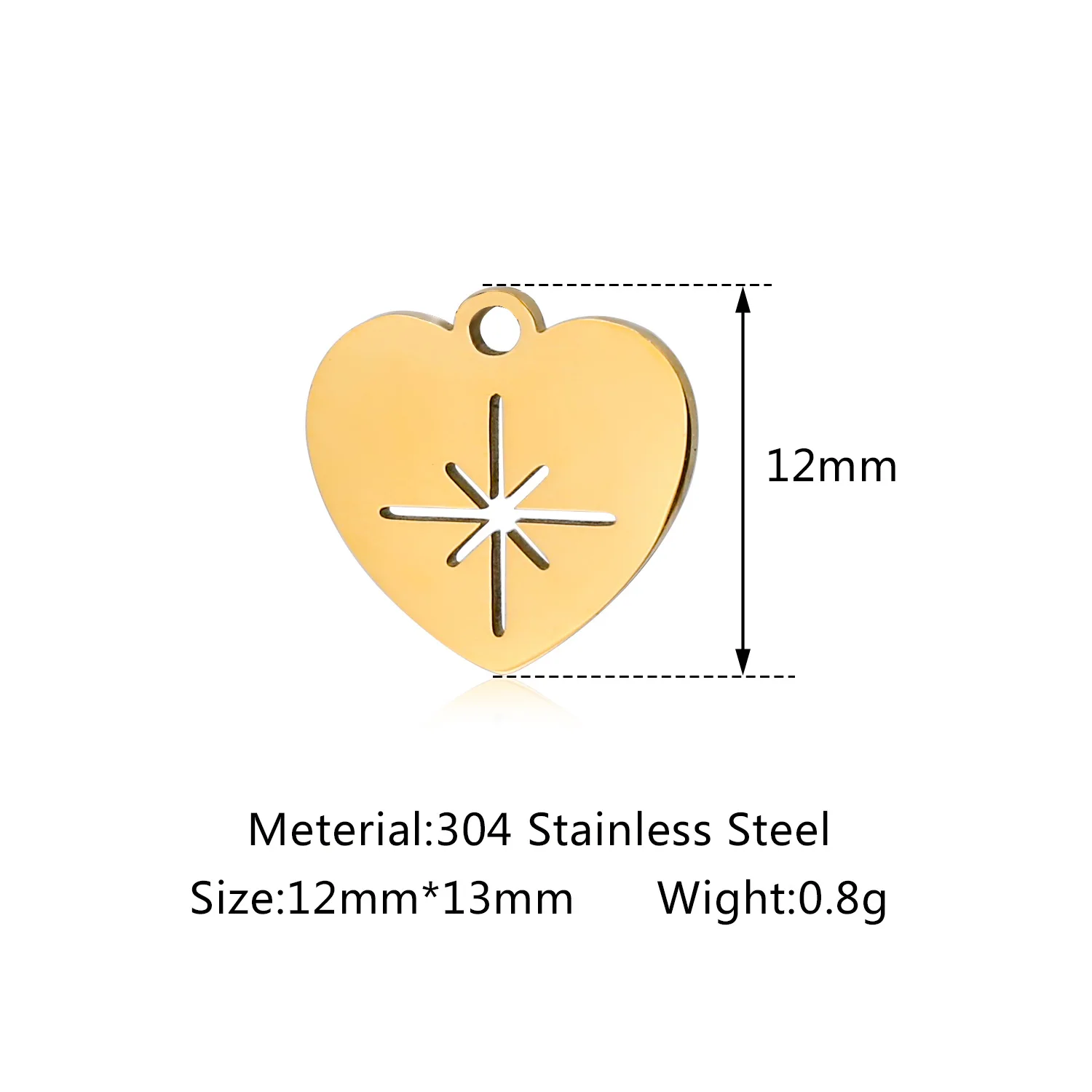 10 шт. зеркальная полированная нержавеющая сталь 12x13 мм персиковый кулон в форме