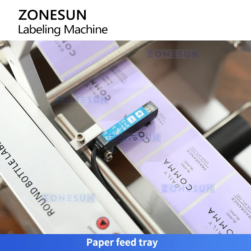 Фото Полуавтоматическая этикетировочная машина ZONESUN ZS-LT50 для горизонтальной этикетировки круглых бутылок №5