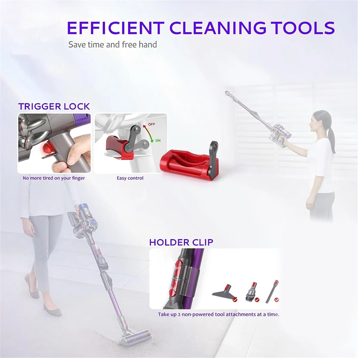 Складная удлинительная палочка совместимая с беспроводными вакуумными