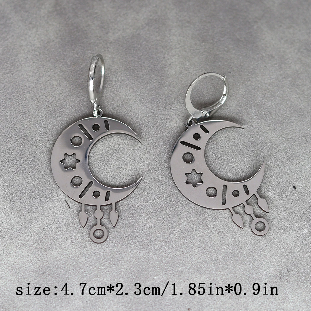 Модные серьги-кольца в виде полумесяца из нержавеющей стали для женщин