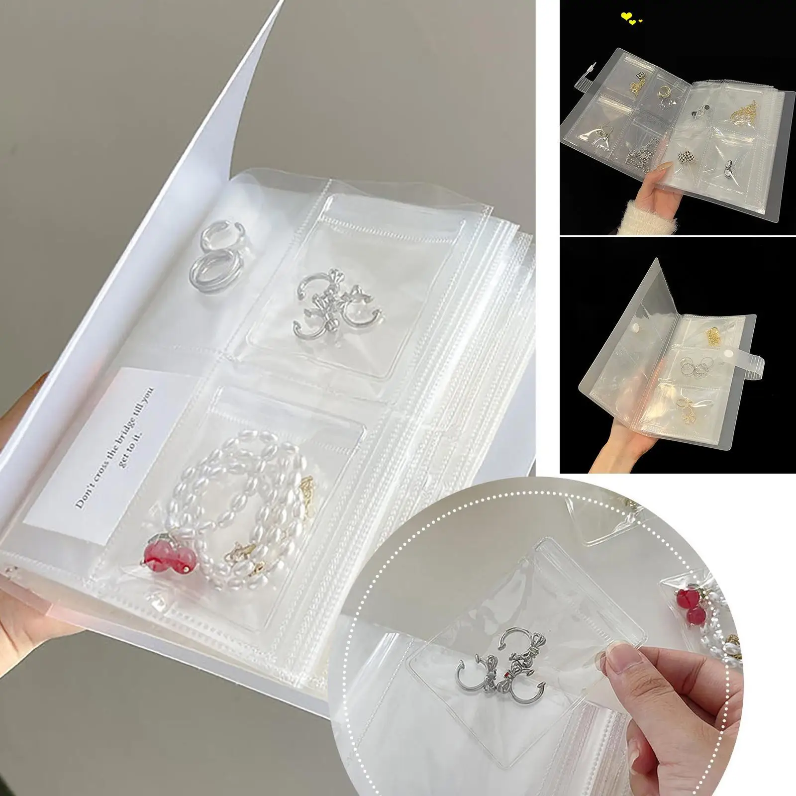 

Anti-oxidation Jewelry Storage Bag Drawer Transparent Organizer Necklace Bracelet Ring Holder Photo Album Storage Bag