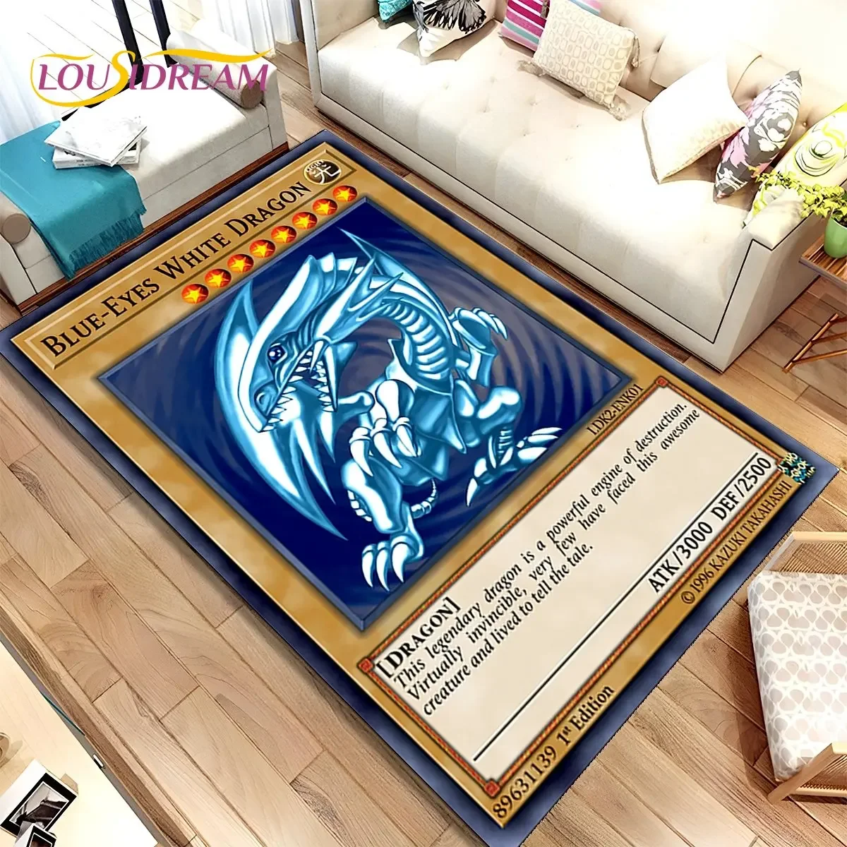 Фото Yu-Gi-Oh MONSTER CARD аниме коврик большой, ковер для гостиной, спальни, дивана, коврик для двери, украшение, детский нескользящий напольный коврик 3D №2