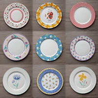 8 inch bone china dinner plate breakfast floral food plates household salad tray steak flate