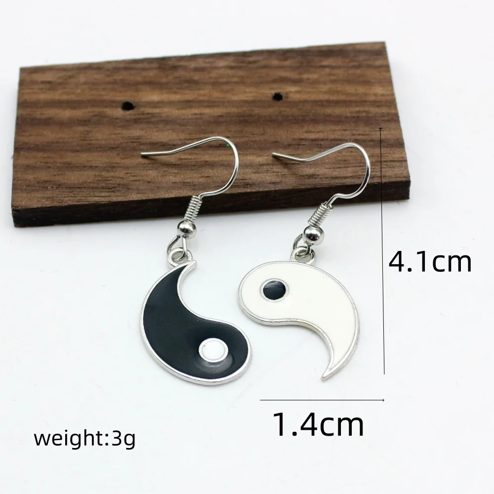 Асимметричная Женская бижутерия Tai Chi Yin Yang Bagua черного и белого цвета