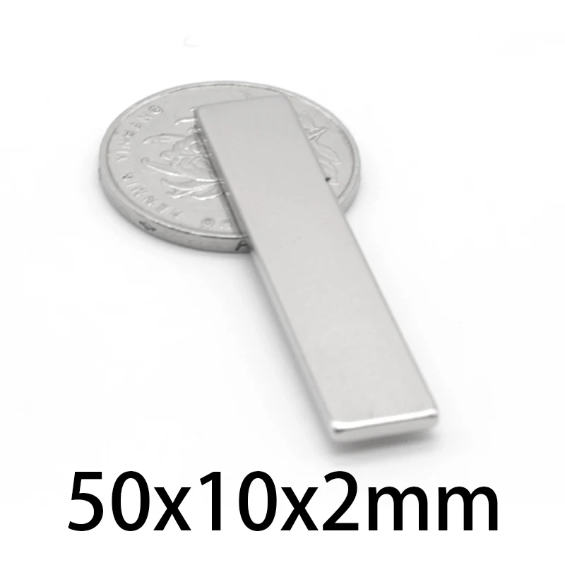 10-100 шт. 50x10x2 мм мощный постоянный магнит Блок Сильный редкоземельных магнитов N35