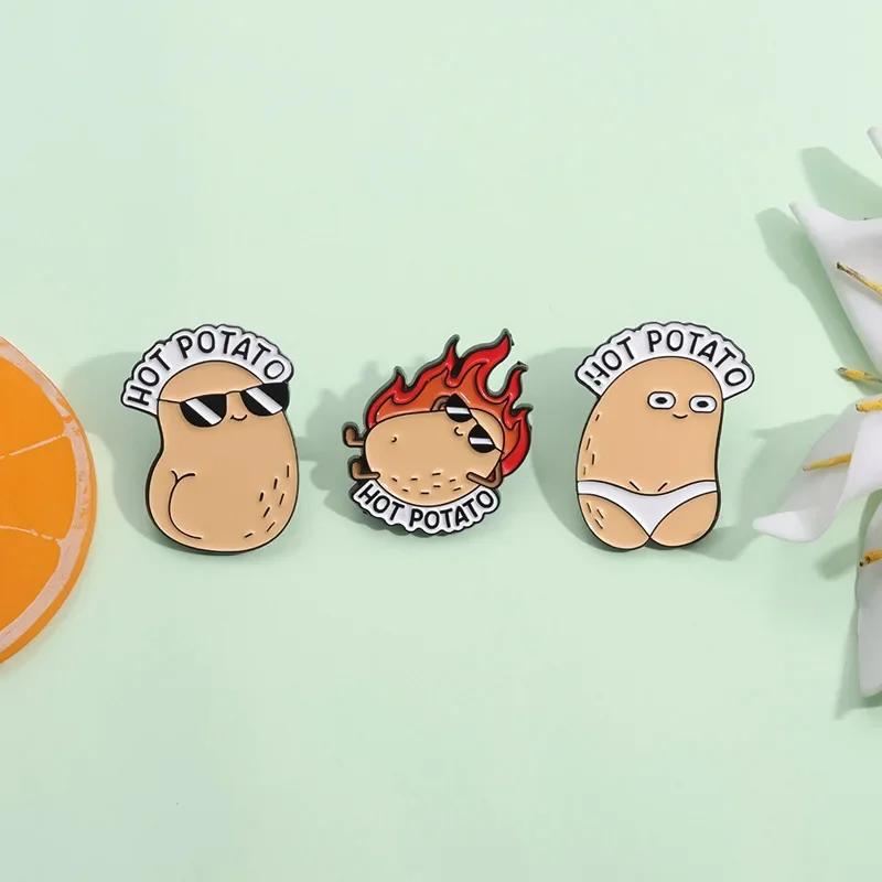 Милые картофельные эмалированные булавки милый мультфильм Омг любовь горячее
