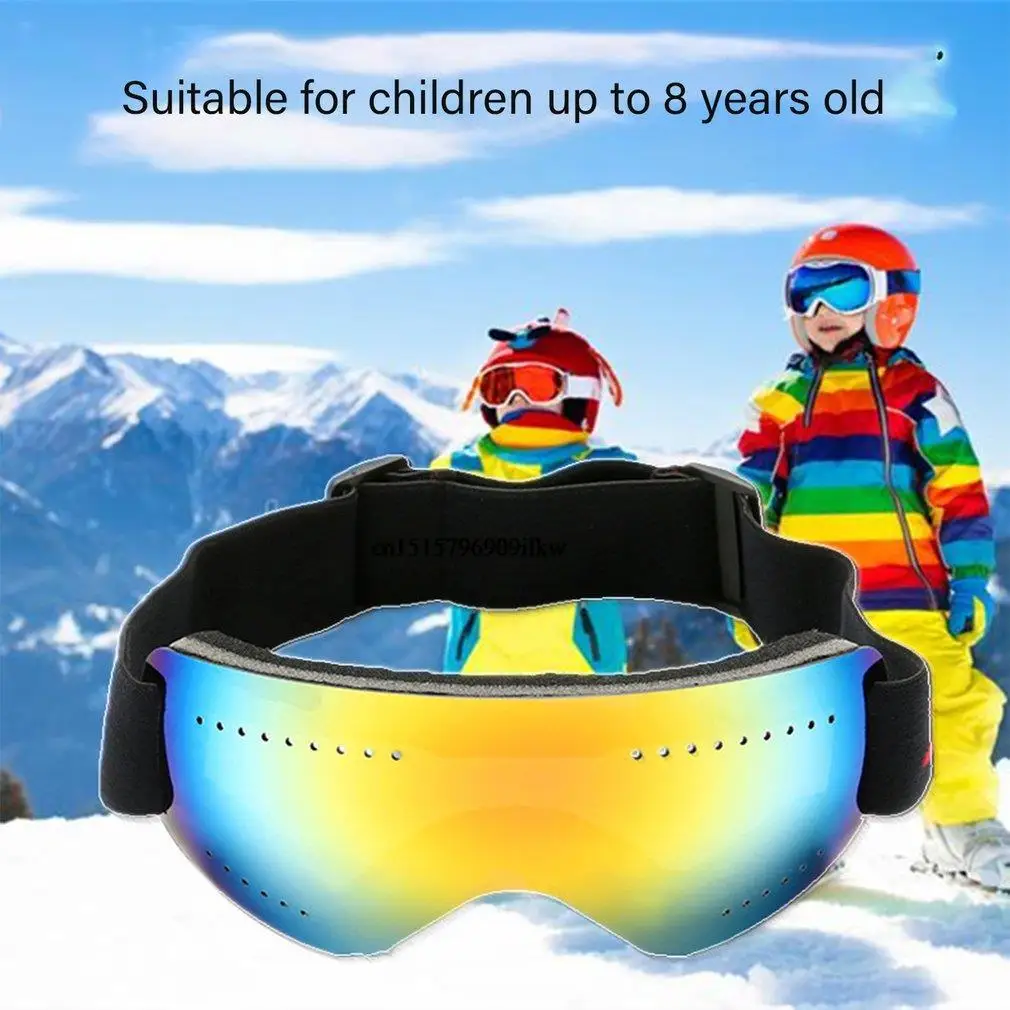 Single Layer TPU Ski Goggles UV400 Professional HD Goggles Anti-Fog Ski Eyewear Winter Windproof Snowboard Sking for Children