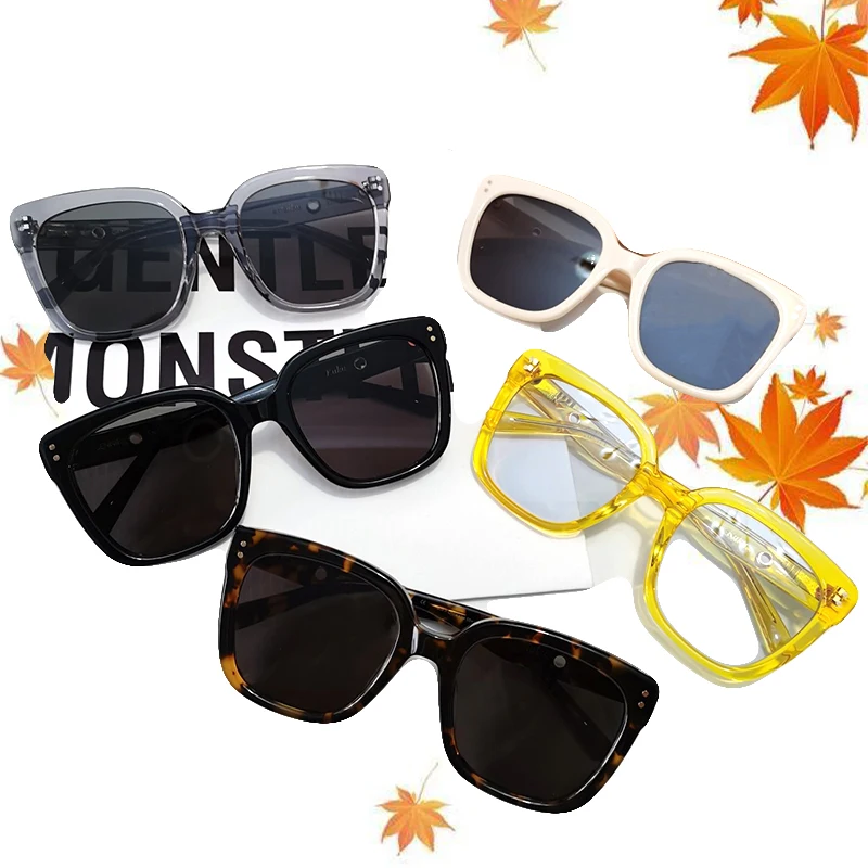 

Flatba Oversized Sunglasses Gentle JENNIE KUKU Brand Designer Vintage Women men Square Frame Sun Glasses Oculos De Sol UV400