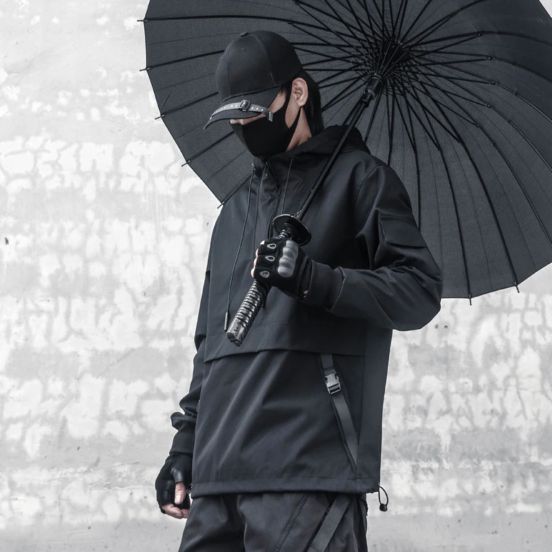 Осенняя функциональная куртка ветровка для мужчин пальто с капюшоном в стиле