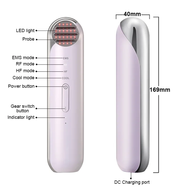 НОВЫЙ холодный массажер для лица EMS подтяжка антивозрастной светодиодный