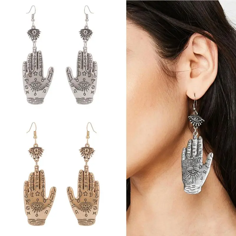 Висячие серьги с религиозным тотемом на удачу ювелирное украшение от сглаза