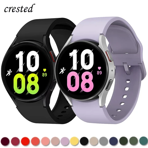 Официальный силиконовый ремешок для Samsung Galaxy Watch 6, 44 мм, 40 мм, 20 мм, браслет Galaxy Watch 4 6 classic 5 pro 47 мм 43 мм 45 42 мм 46 мм