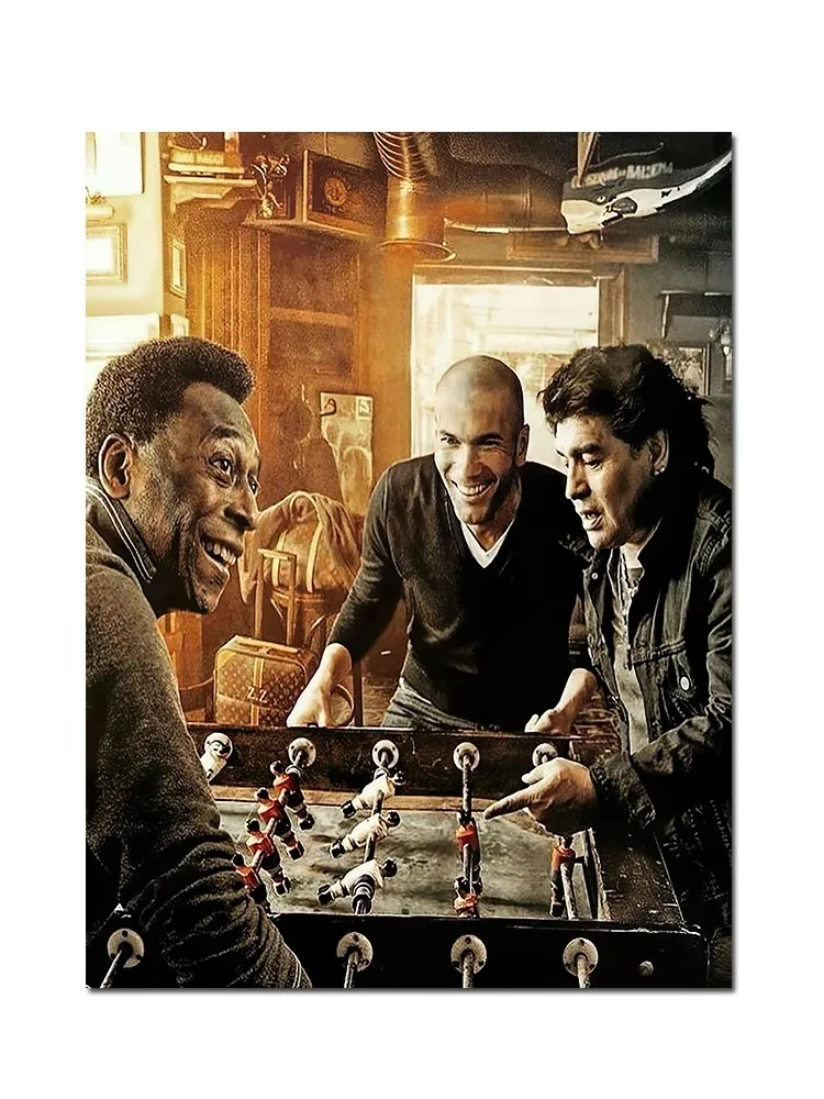 Винтажный постер Maradona Pele Zidane