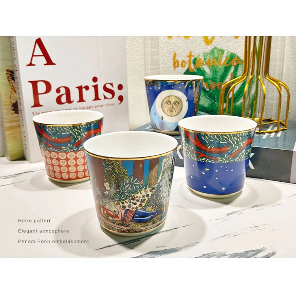 

4 Pcs Set Ceramic Mug Milk Drinking Cups with Handle Wear-resistant Water Container Coffee Mug Large Capacity Home