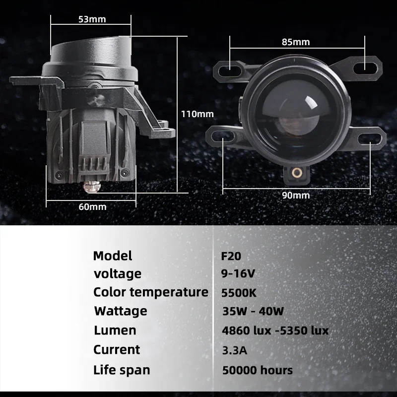 Фото SANVI 2.0'' F20 Bi Led противотуманные фары с разъемом H11 для автомобильных противотуманных фар HILUX Corrolla Yaris Prius 6000K, комплекты модернизации №5