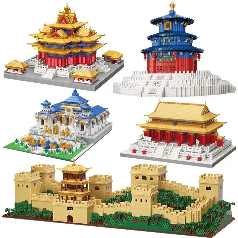 

Mini City View Great Architecture Palace Tower Building Assembly National Style Palace Museum Compatible Building Blocks Gift
