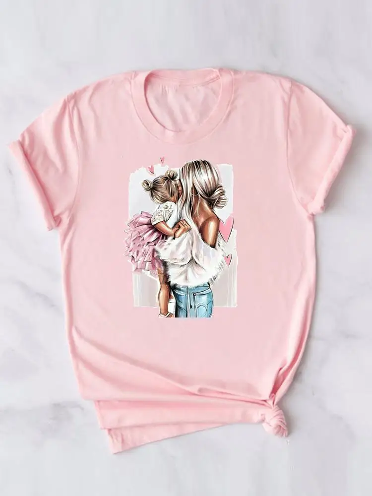 

Акварельная Повседневная Женская футболка для дочери, женская летняя футболка с принтом, одежда с коротким рукавом, милая модная футболка 90-х с графическим принтом