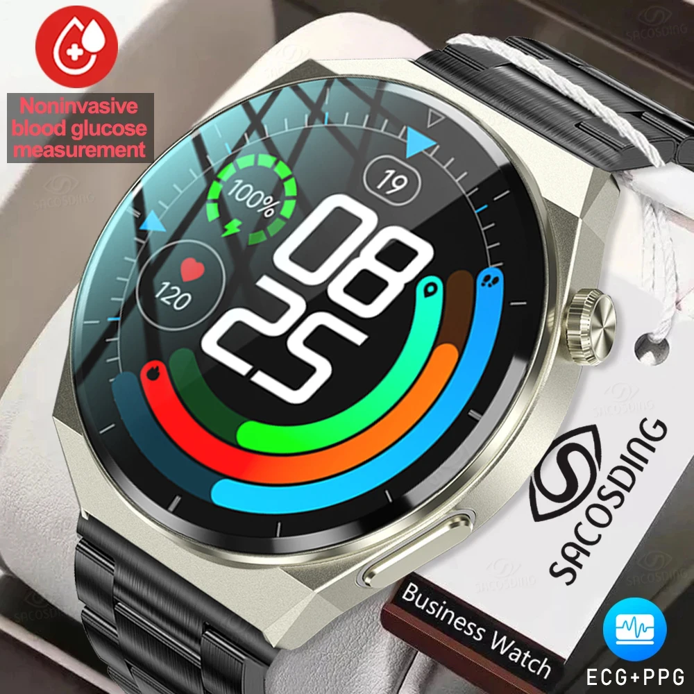 

2023 New ECG+PPG Watch Men Blood Sugar Heart Rate Blood Pressure Fitness Sports Watches IP68 Waterproof watch