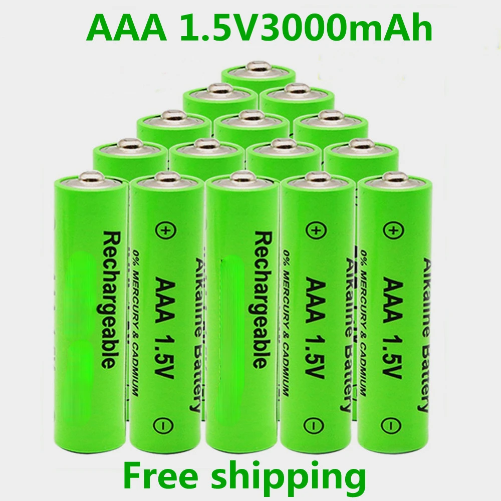 

Аккумуляторная батарея перезаряжаемая никель-металлогидридная, аккумуляторная батарея AAA 3000 В и 1,5 мАч, для заказов, игрушек и т. д., 1-20 AAA1.5V, о...