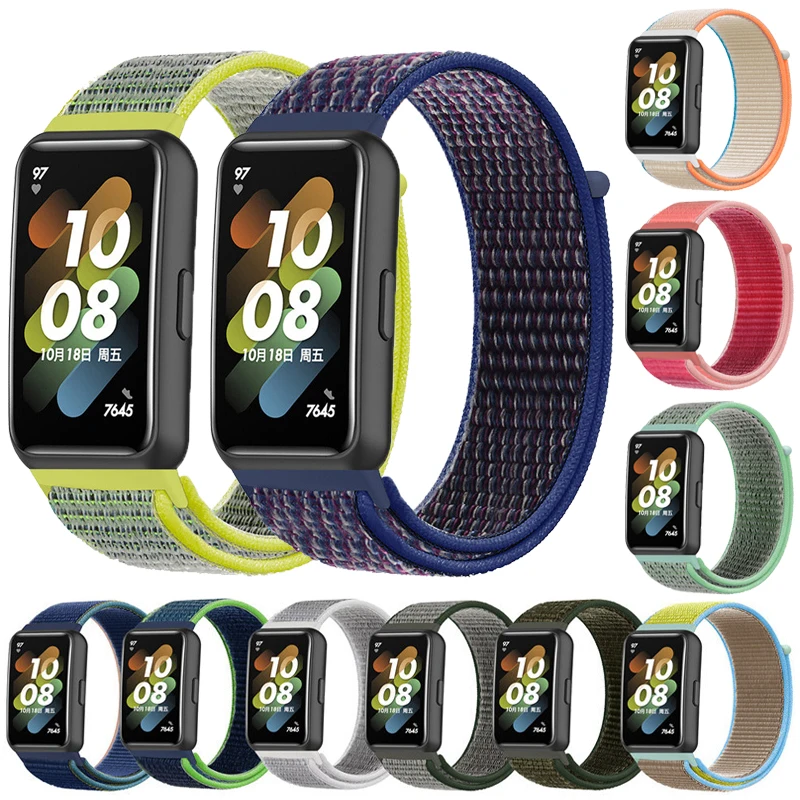 Strap for Huawei Band 7 Smartwatch Accessories Nylon Loop Breathable Sport Replacement Wristband Bracelet for Huawei Watch Band7