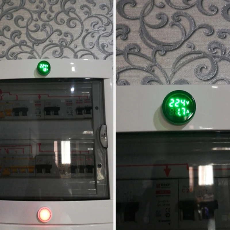 ГОРЯЧАЯ ПРОДАЖА 22 мм круглый светодиодный амперметр вольтметр переменного тока