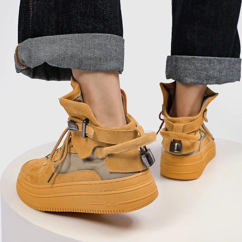 QQ-B227 Winter Casual Shoes for Men Fashion Women Heightening Boots Wearable Tenis Masculino Basketball Sneakers Size 35-44