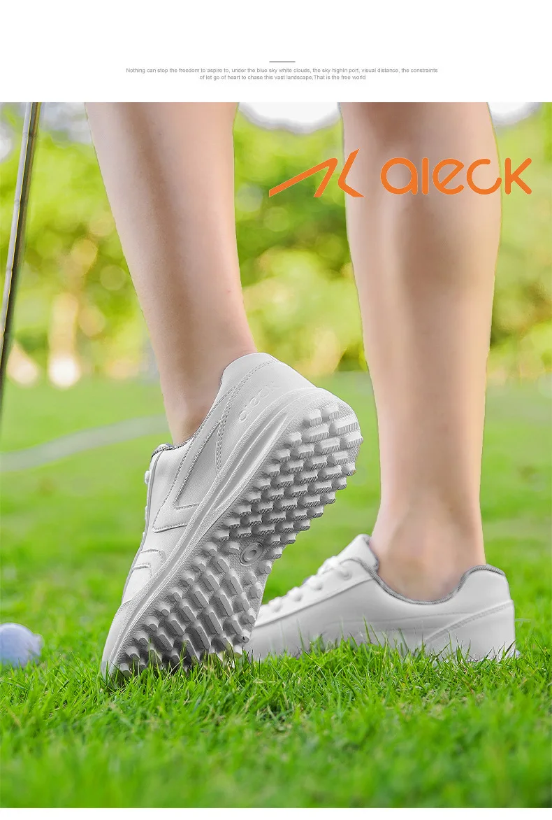 Professional Soft and Breathable Women's Golf Shoes Waterproof Non-slip Fixed Studs Leather Outdoor Leisure Golf Training Shoes