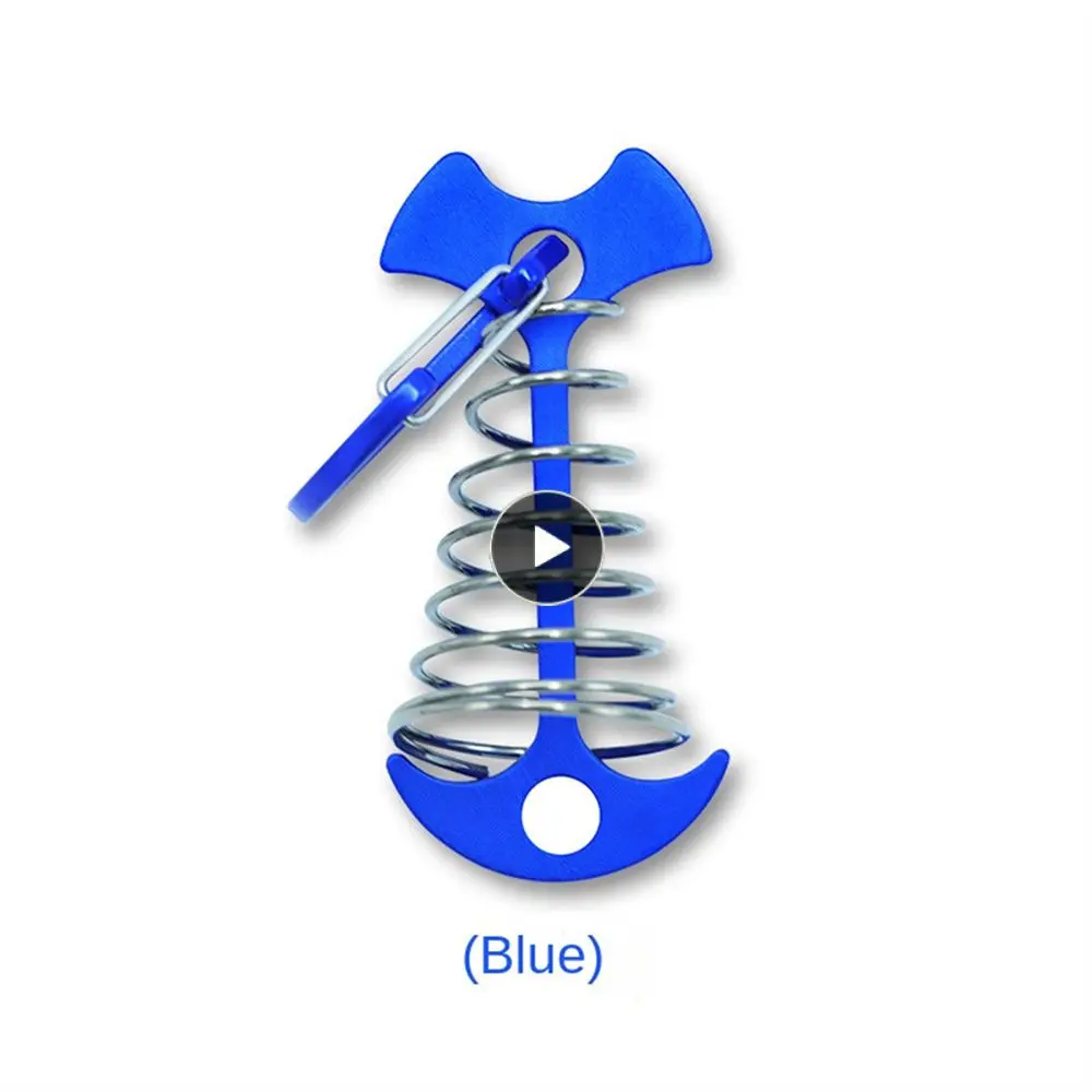 

16.5g Snap Hook Aluminum Alloy Camping Floor Spring Nails Sturdy High Light Spring Spring Nails Blue Red Spring Nail