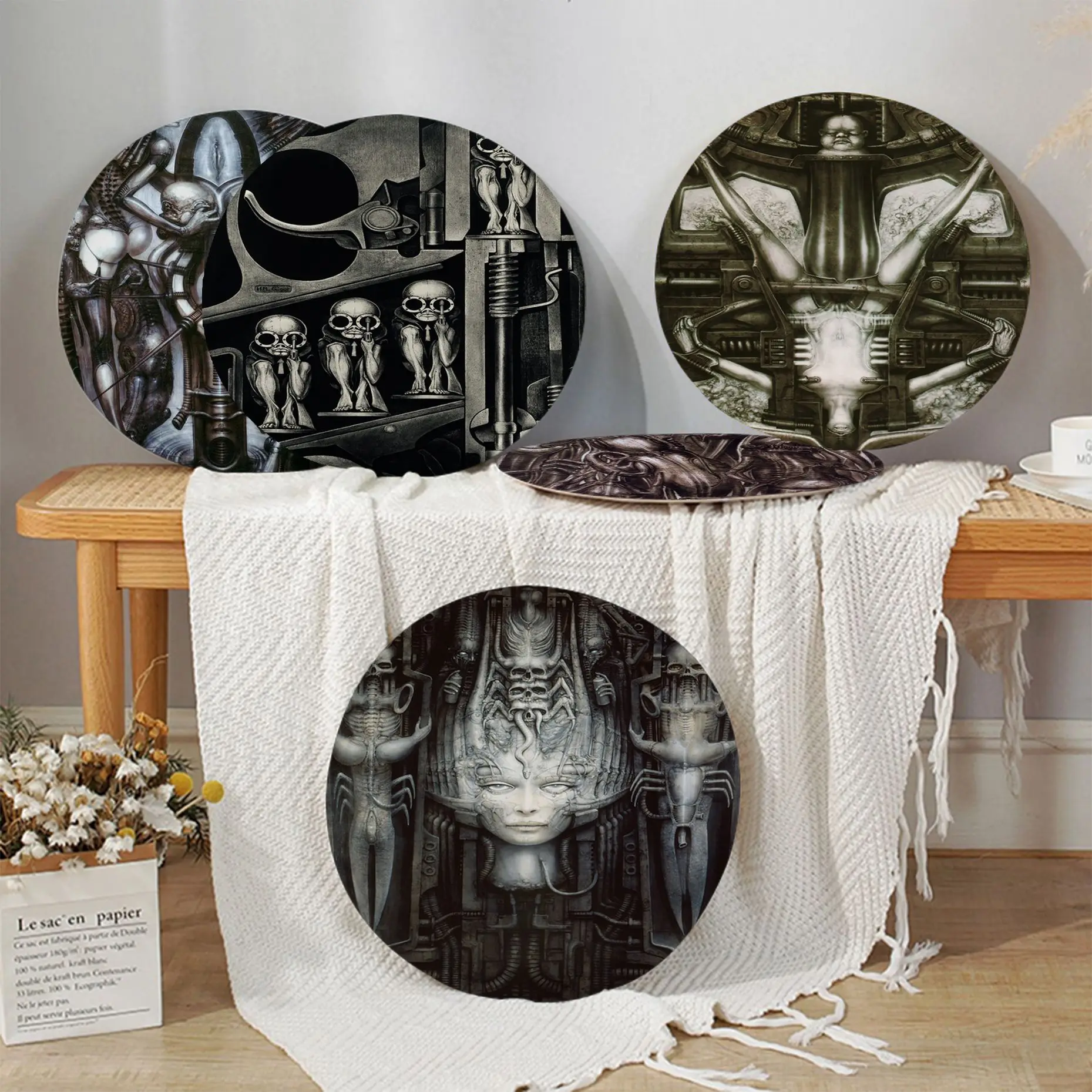

Hr Giger Li II Alien Horror Four Seasons Seat Cushion Office Dining Stool Pad Sponge Sofa Mat Non-Slip Outdoor Garden Cushions