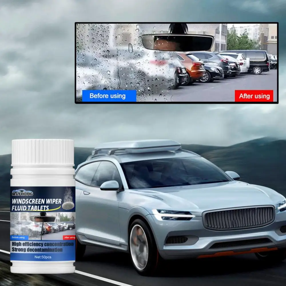 

Шипучие таблетки для очистки лобового стекла автомобиля, ультрапрозрачное моющее средство для очистки стекла, универсальные Твердые очист...