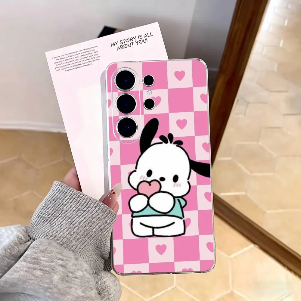 Фото Милый мультяшный чехол T-Pochacco-o для телефонов Samsung S25, S24, S21, S22, S23, S30, Ultra, S20, Plus, FE, Note, 10, 9, 5G, прозрачный №5