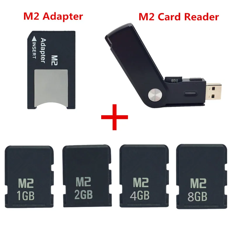 

Hot!!! 1GB 2GB 4GB 8GB M2 memory card Memory Stick Micro with Adapter MS PRO DUO + Free M2 Card Reader