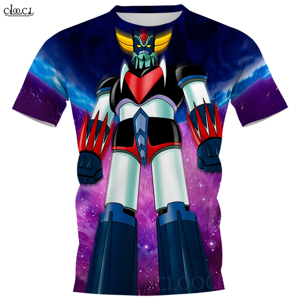 

Футболка-накидка для мужчин и женщин, модный удобный топ с круглым вырезом и коротким рукавом, с 3D-принтом аниме Goldorak, уличная одежда