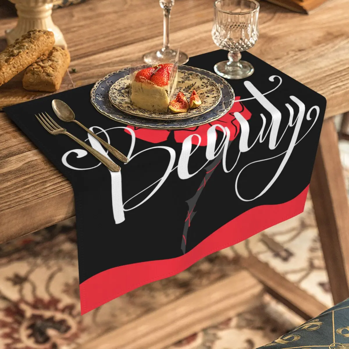 

Valentine's day Table Napkins 50x50cm Cloth Mat Tea Towels Fabric for Kitchen Wedding Dish Decor Paper Serving Matting Napkin