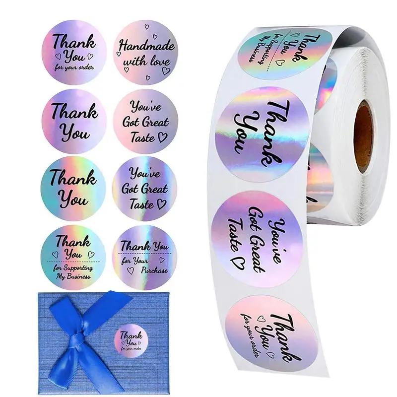 

Thank You Stickers Roll 500pcs/roll Thank You Decals Labels 1.5inch Thank You Stickers For Packages And Envelopes Small Business