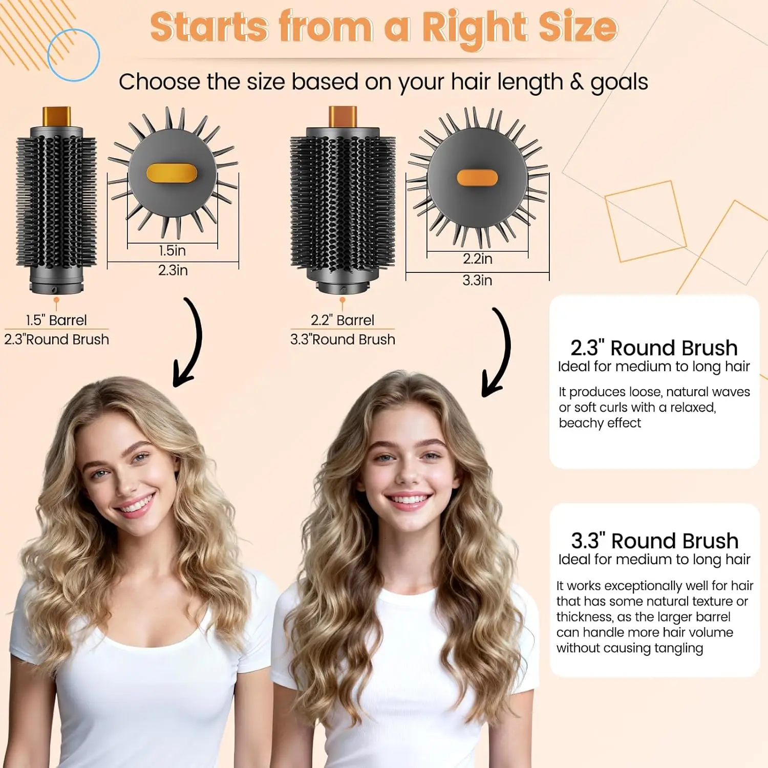 Большая круглая щетка для придания объема и укладки, насадка для Dyson Airwrap, увеличенная круглая щетка для прямых и волнистых волос (art.: 3920da0aef347) - 3920da0aef347