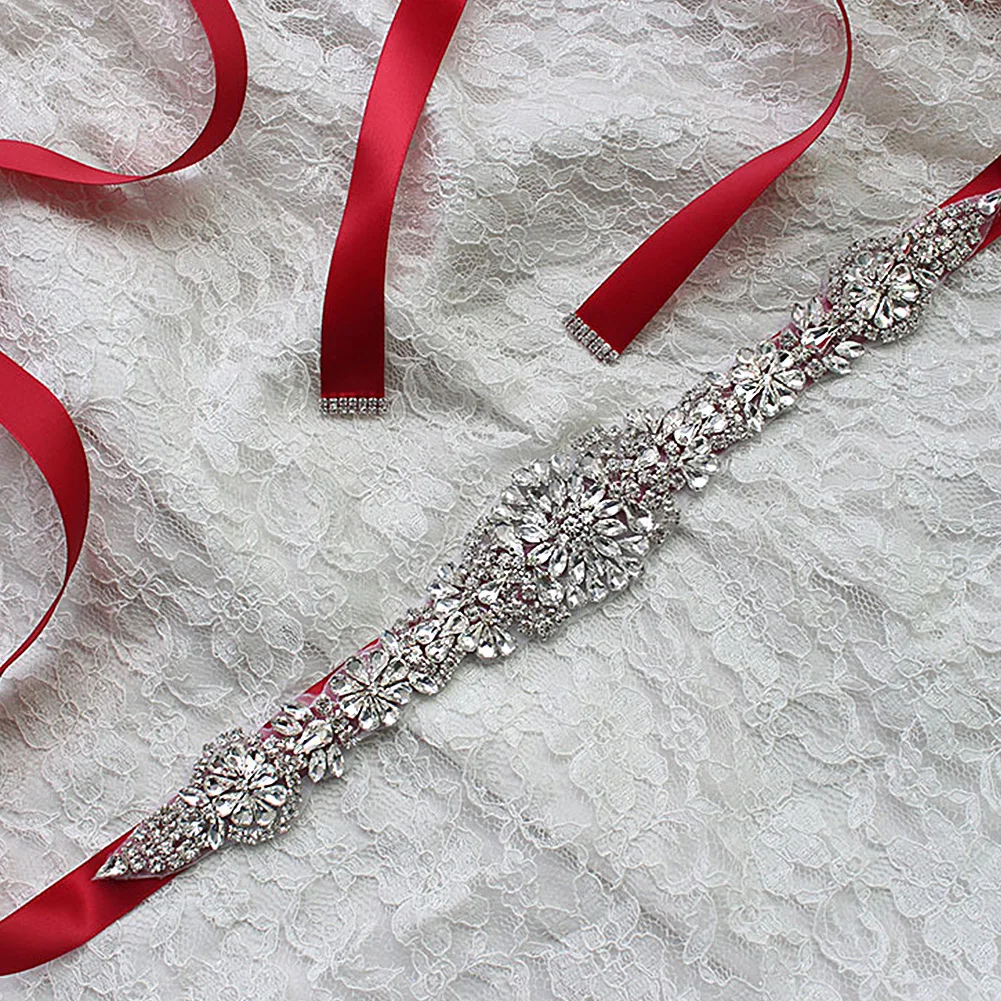 

Fashion Crystal Rhinestone Wedding Bridal Dress Belt Cummerbunds Waistband Girdle Accessory Optional