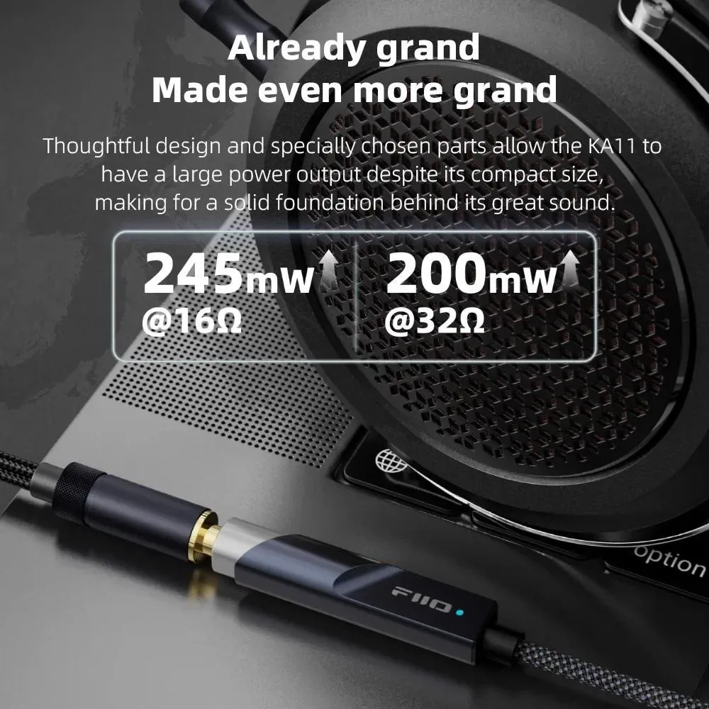 Фото FiiO JadeAudio KA11 USB ЦАП Усилитель для наушников Hi-Res Audio Type-C к адаптеру 3,5 мм USB-ключ DAD256 для Android/iOS Smsl №3
