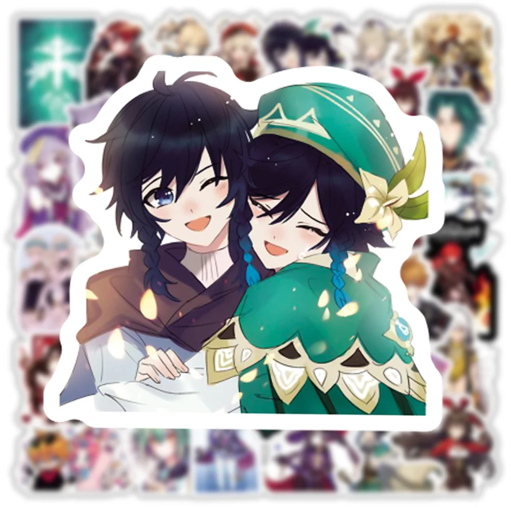 

10/50Pcs Anime Game Genshin Impact Stickers Graffiti for Laptop Luggage Skateboard Guitar Motorcycle Decal Scrapbooking Toys