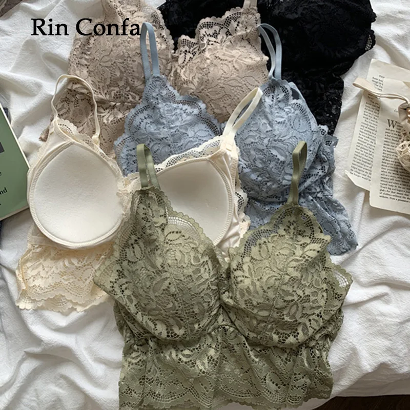 

Rin Confa Summer Lace Camisole Women Anti-Exposure Tube Top Bottoming Underwear Long with Chest Pad Sexy Beauty Back Tube Top