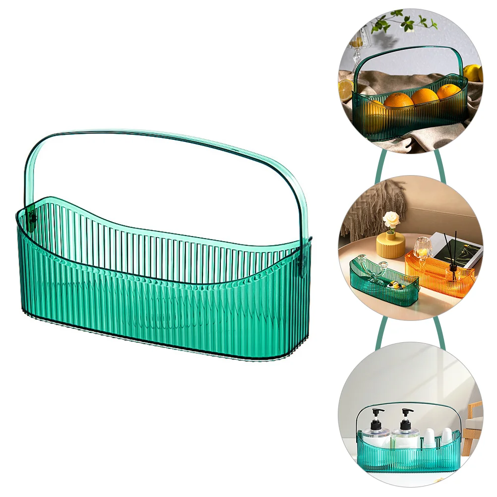 

Handle Makeup Basket Plastic Shower Basket Household Makeup Organizer Bath Accessory