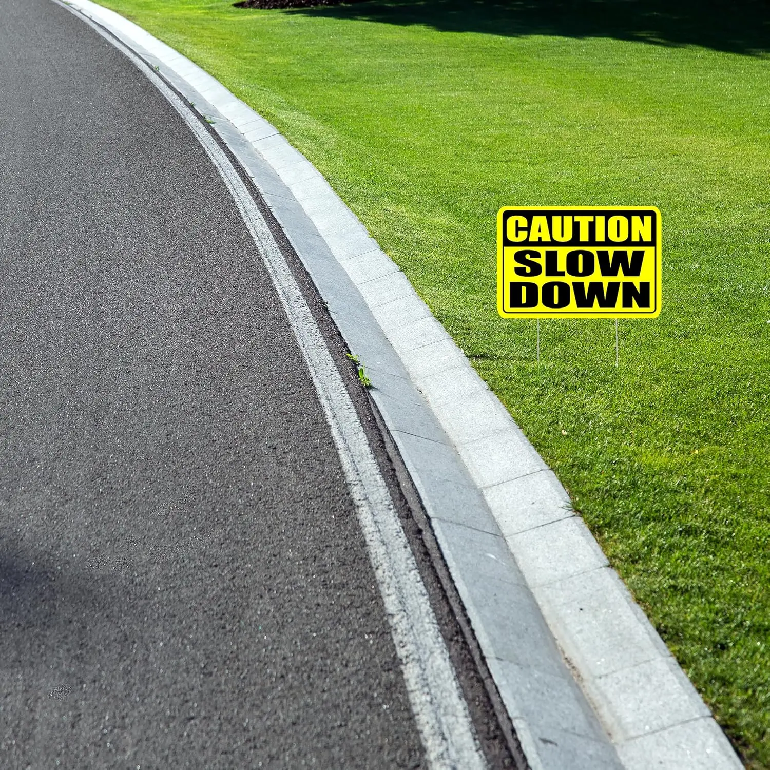 Cuton Slow Down Neghborhood Sgn Yrd Wth Stkes Double Sded Lrge 12 на 8 nch желтый