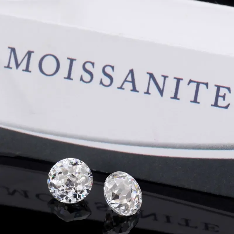 Камень с муассанитом для изготовления колец Круглый юбилейный камень белого