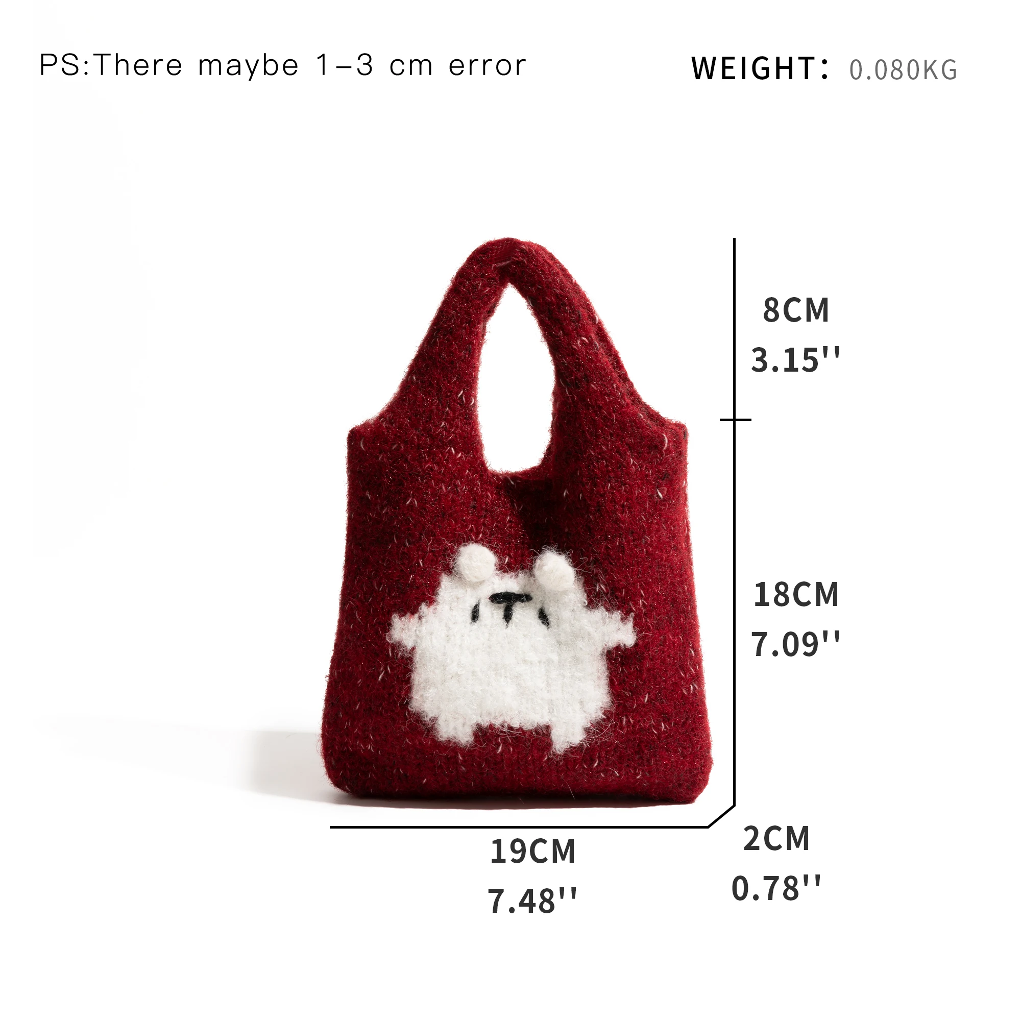 MABULA вязаная шерстяная сумка-хобо с принтом птицы простой повседневный клатч