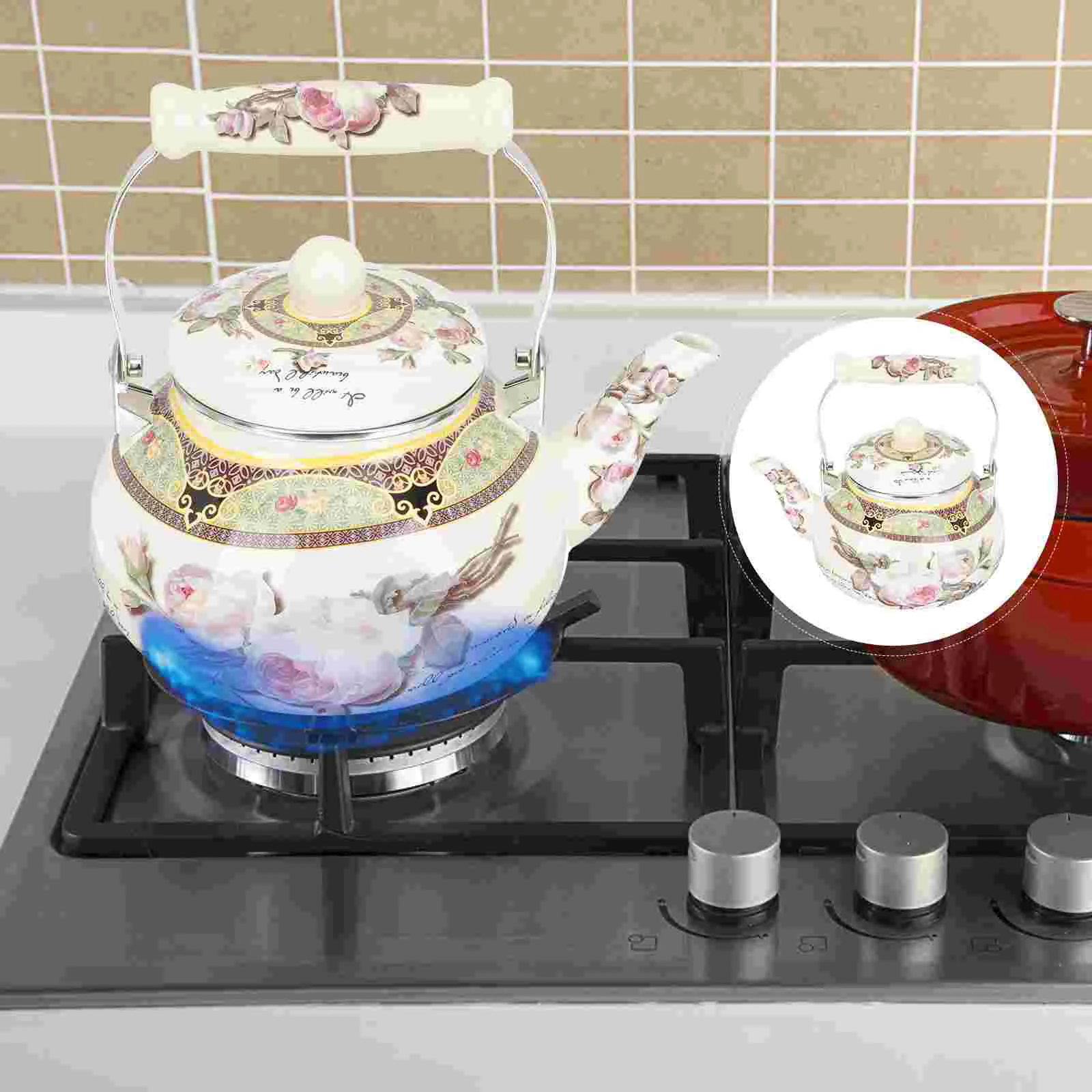 

Vintage Tea Set Enamel Utensils Outdoor Decor Small Teapot Vintage Decor Enamelware Teapot Jug Enamel Kettle