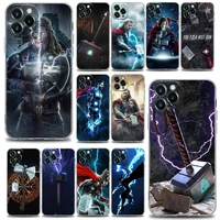 clear phone case for iphone 11 12 13 pro case max 7 8 se xr xs max 5 5s 6 6s plus silicone cover marvel hero thor
