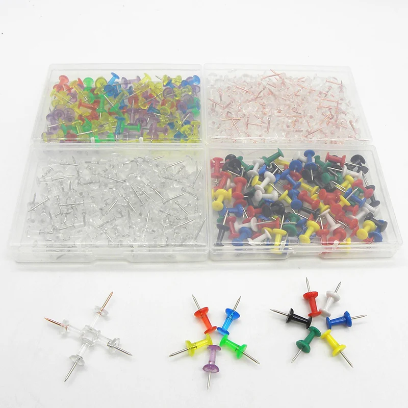 

100Pcs/Box Drawing Photo Wall Studs Thumb Thumbtack 18MM Transparent Color for Household Board Pins Office School Supplies