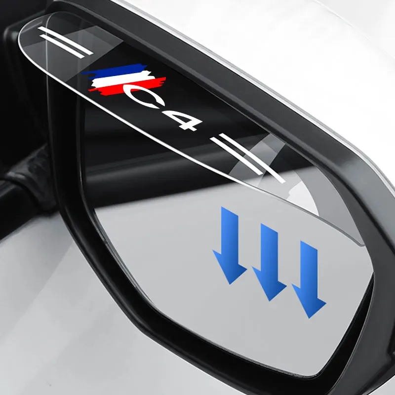 

Flexible PVC For Citroen C4 2Pcs Rearview Mirror Rain Shade Rainproof Blades Car Back Mirror Eyebrow Cover Accessories