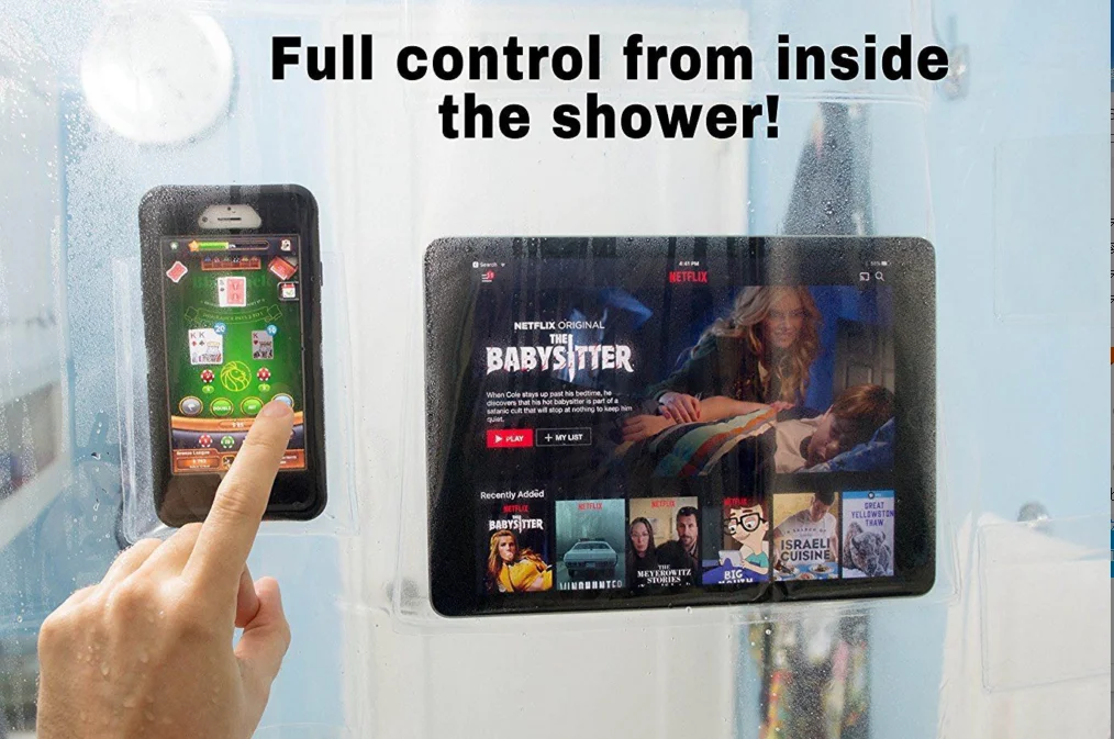 

Minghe Shower Curtain with Pockets,Clear Shower Curtain Vinyl 6 G,Plastic Shower Curtain 72 x 72 inches